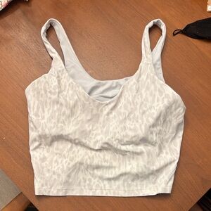 lululemon athletica Light Gray Animal Print Cropped Tank